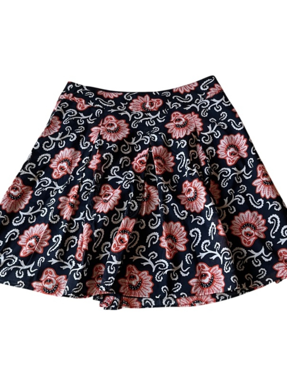 Talbots Petites Navy Floral Full Skirt